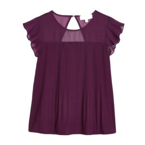 BREA CANYON • Rhoda Plisse Knit Top • Dark Purple (looks more like Burgundy)